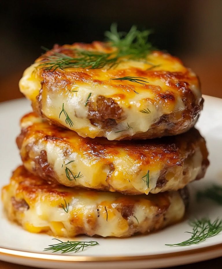 Pikantne faszerowane medaliony ziemniaczane z farszem mięsnym i serem