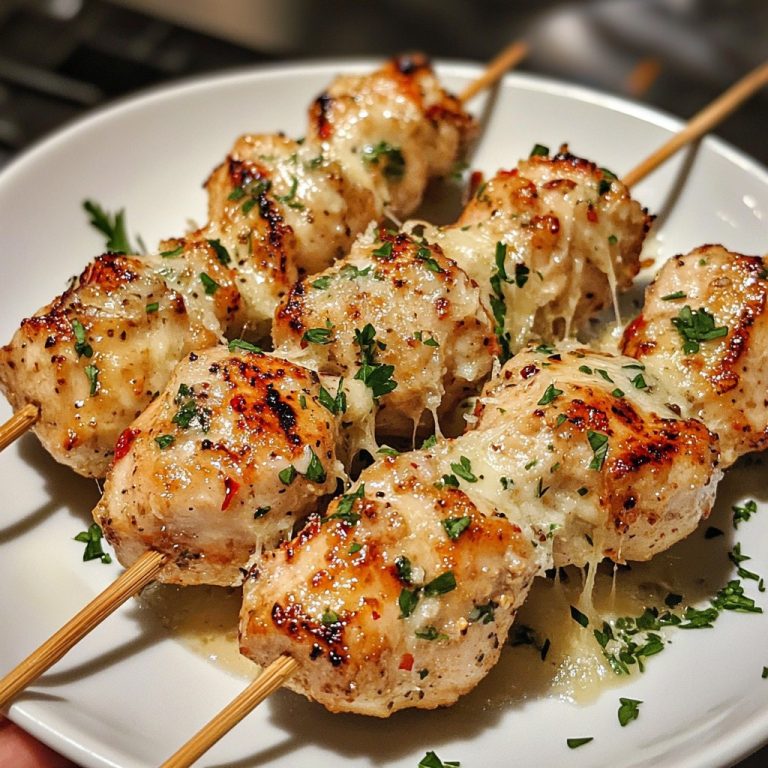 Szaszłyki z kurczakiem w sosie czosnkowo-parmezanowym 🍗🧄