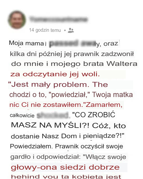 Synowie, którzy opuścili chorą matkę, dowiadują się, że cały majątek zostawiła swoim lokatorkom
