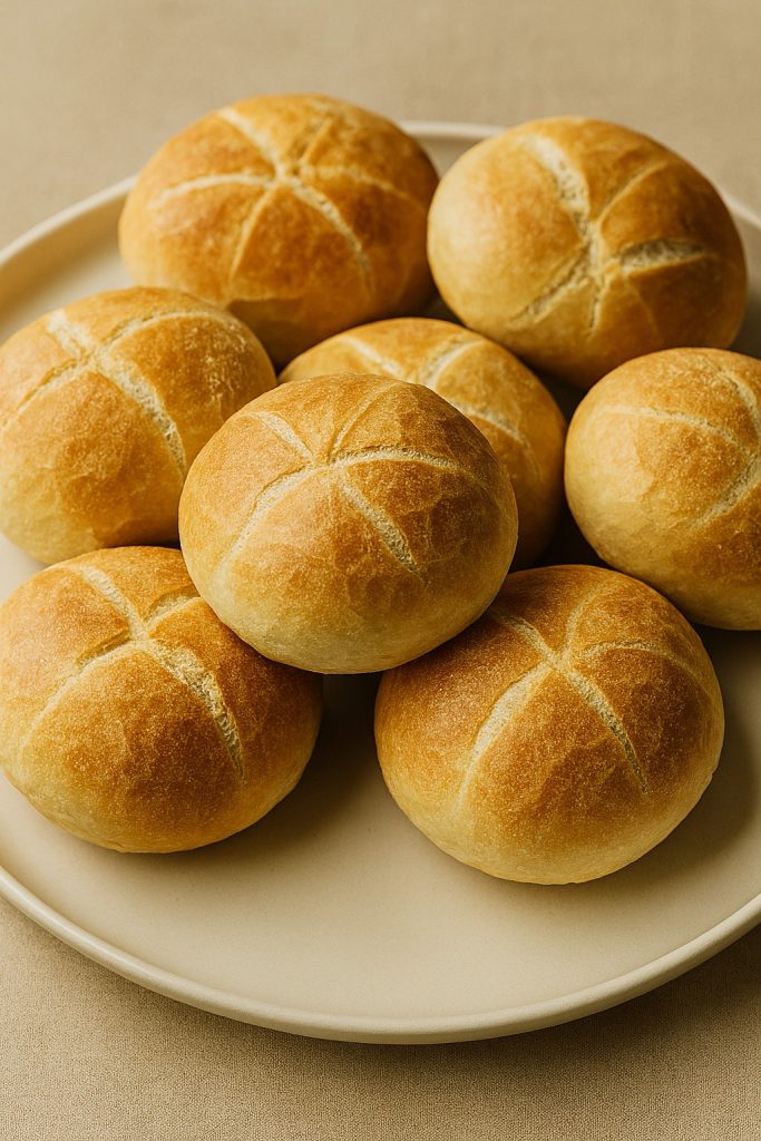 Przepis na chrupiące bułeczki śniadaniowe (kajzerki)