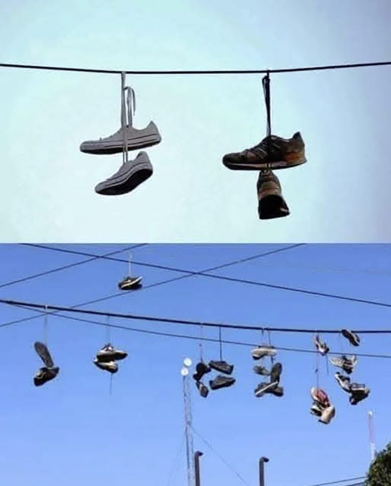 Kiedy widzisz na ulicy trampki wiszące na nitce, to właśnie to one naprawdę symbolizują