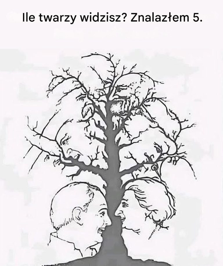 Ile twarzy widzisz na tym drzewie?