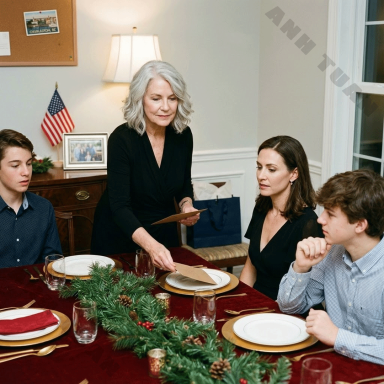 Podczas kolacji wigilijnej mój syn i jego żona rozdali prezenty wszystkim oprócz mnie, po czym roześmiali się, że „pewnie zapomnieli o moich”, oczekując, że to zignoruję. Uśmiechnęłam się tylko i powiedziałam: „W porządku. Przyniosłam coś dla siebie”. Otworzyłam torbę i położyłam na stole jedną kopertę. W pokoju zapadła cisza, bo to nie był typowy prezent. To był dowód na to, że miałam w tej rodzinie więcej do powiedzenia, niż ktokolwiek się spodziewał.