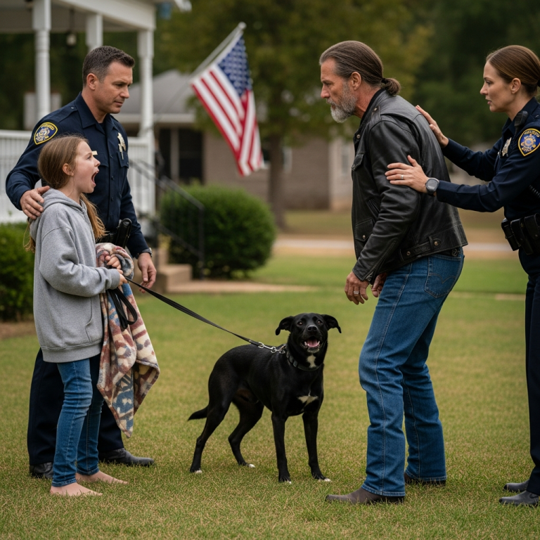 Dziewczynka krzyknęła: „Zabierzesz go tak, jak zabrałaś moją mamę!” — po czym pobiegła boso po trawie, a pies deptał jej po piętach.
