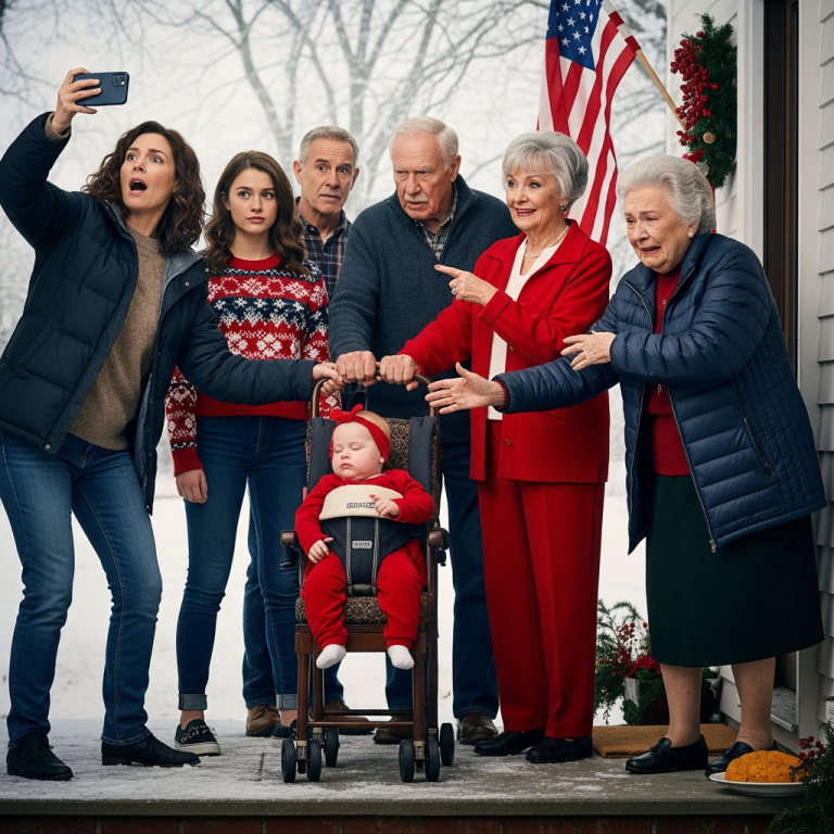 W Boże Narodzenie moja mama próbowała zabronić mojemu dwumiesięcznemu dziecku wstępu do środka — wtedy moje dzieciństwo pojawiło się na ganku i przytaknął jej.
