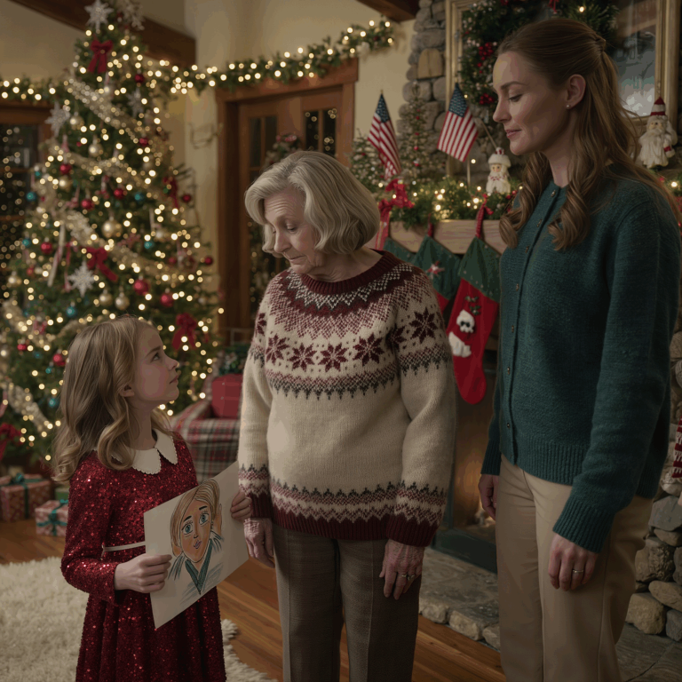 „Dzieci, których matka wyrosła z dawnych rodzin, nie mogą nazywać mnie babcią” – powiedziała moja teściowa mojej 6-letniej córce. Cały salon w podmiejskim domu w Pensylwanii zamarł tak bardzo, że słychać było brzęczenie lampek choinkowych.