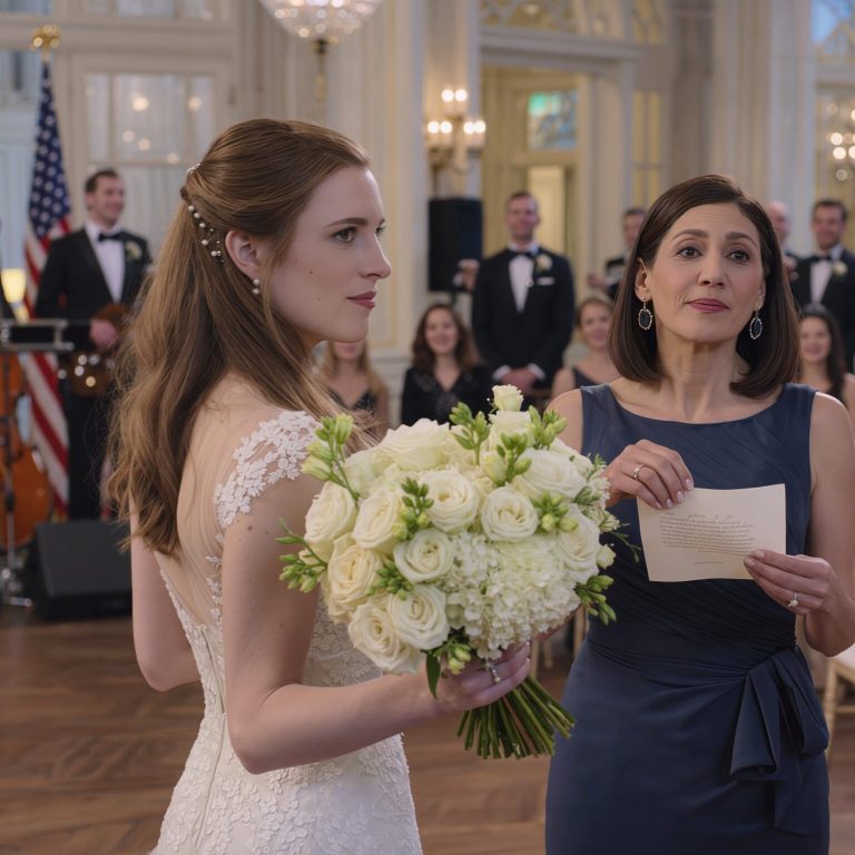 Na ślubie mojej córki z synem bogatego mężczyzny wszyscy wychwalali ich jako idealną parę. Kiedy rzuciła mi bukiet ślubny, zamarłam, bo zobaczyłam w środku małą karteczkę z napisem: „Mamo, wyciągnij mnie stąd”.