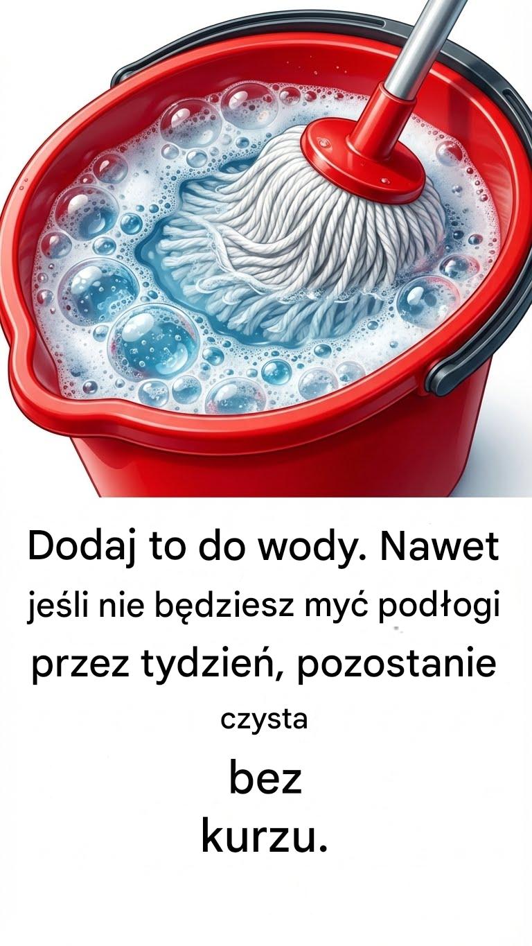 Dodaj to do wody. Nawet jeśli nie będziesz sprzątać podłogi przez tydzień,
