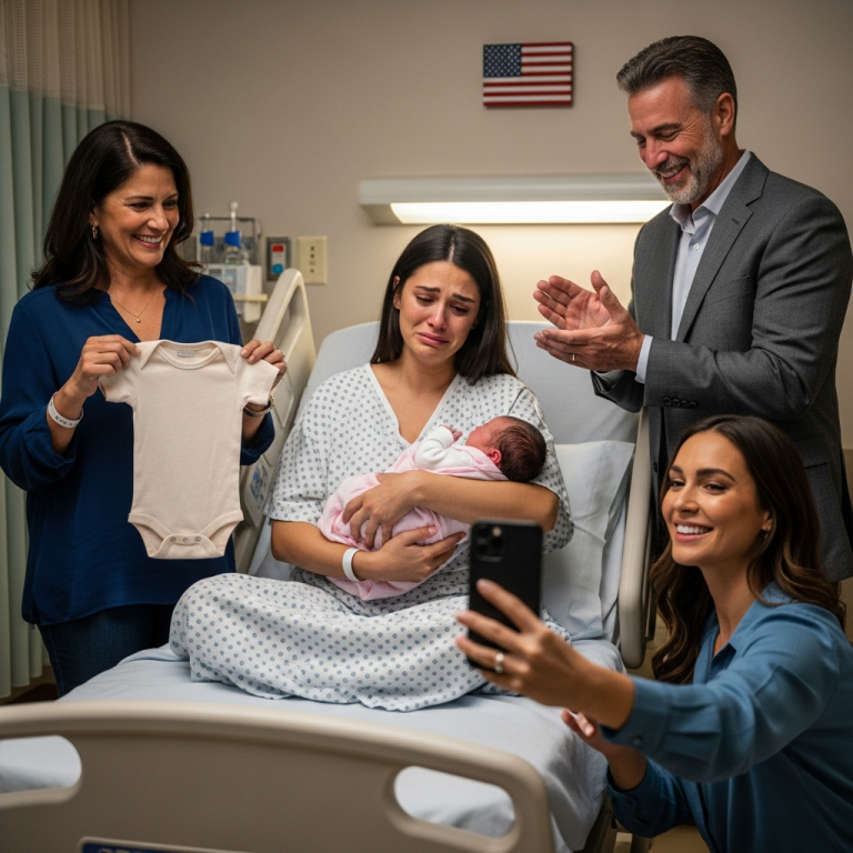 W szpitalu moja rodzina przyniosła „prezent” dla mojego noworodka — ale szwy na nim sprawiły, że w całym pokoju zrobiło się zimno.