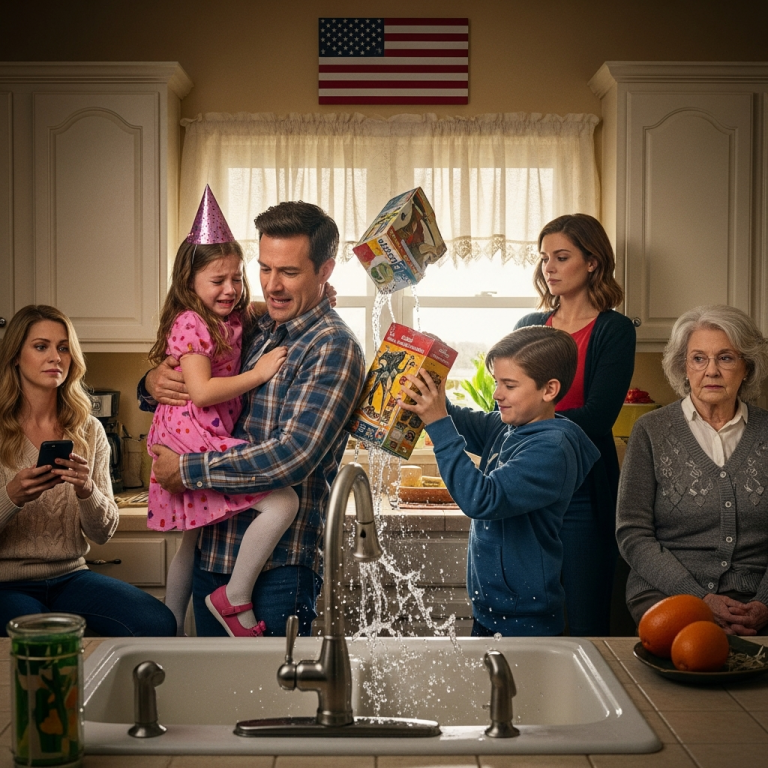 Podczas siódmych urodzin mojej córki mój siostrzeniec wrzucił jej prezent do zlewu – tego wieczoru wysłałam tylko jedną wiadomość, a czat rodzinny eksplodował