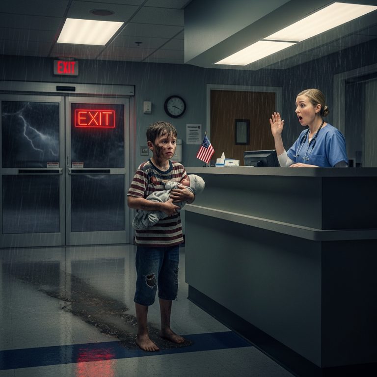 Miałam nocną zmianę w szpitalu St. Augustine Memorial, kiedy otworzyły się automatyczne drzwi i wszedł bosy chłopiec z nieruchomym dzieckiem na rękach. Jestem pielęgniarką na Florydzie od ponad dwudziestu lat i nauczyłam się, że niektóre chwile dzielą życie na „przed” i „po”. To była jedna z nich.