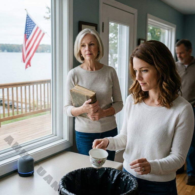 Moja córka bezceremonialnie wrzuciła ukochany zestaw porcelany mojej mamy do kosza i powiedziała lodowato: „To teraz nasz dom. Jesteś tu tylko gościem”. Nie sprzeciwiłem się ani nie zrobiłem sceny. Wyszedłem na zewnątrz, wziąłem głęboki oddech, zadzwoniłem do prawnika i zacząłem planować cichą przeprowadzkę, która miała zaprzeczyć całej rodzinie.