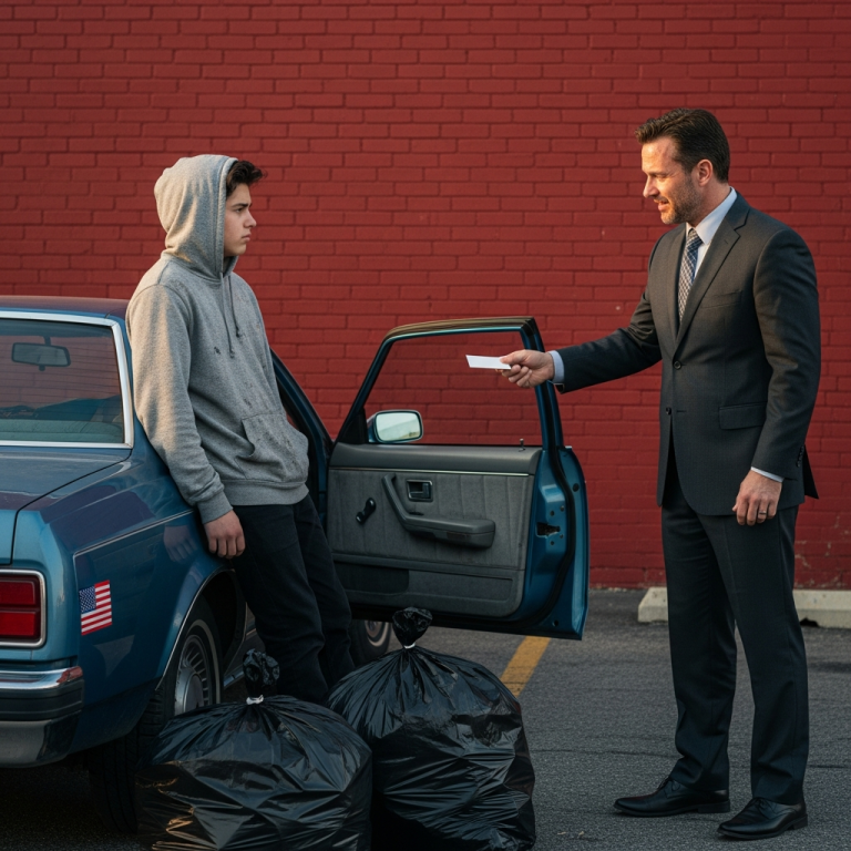 Wyrzucono mnie z domu w dniu moich 18. urodzin z trzema plastikowymi torbami – dziewięć dni później znalazł mnie mężczyzna w garniturze za restauracją