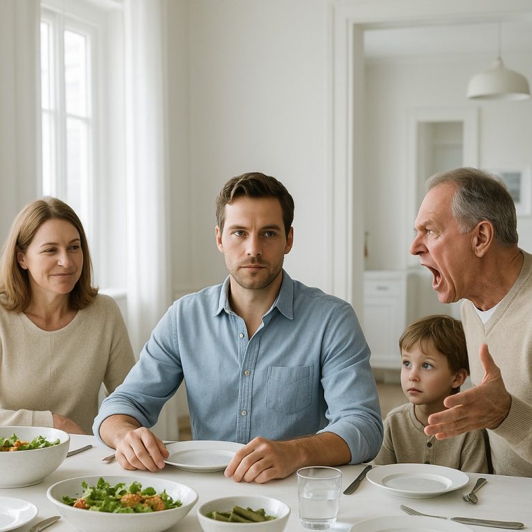 CH2 – PODCZAS RODZINNEGO OBIADU, MÓJ TATA WRZUCIŁ MI W TWARZ: „TY I TWOJE DZIECKO JESTEŚCIE TYLKO DARMOPATKAMI!”. MOJA MAMA UŚMIECHNĘŁA SIĘ…