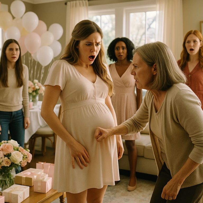 Podczas mojego baby shower moja teściowa uderzyła mnie w brzuch w ciąży – to, co wydarzyło się później, zamarło