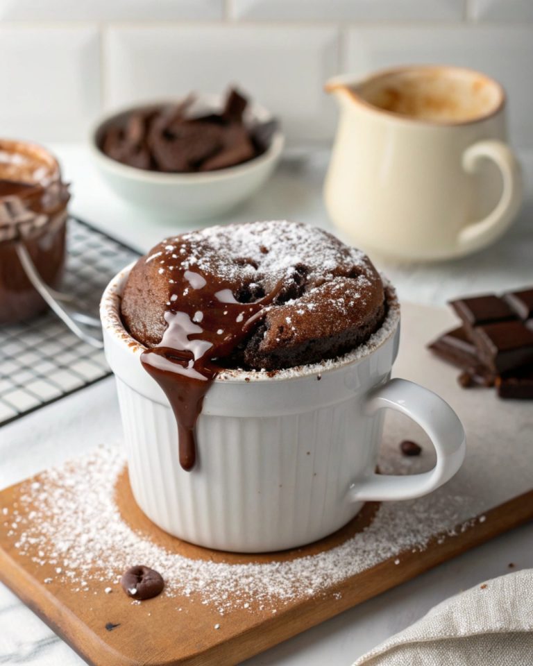 Ciasto czekoladowe w kubku z fondantem