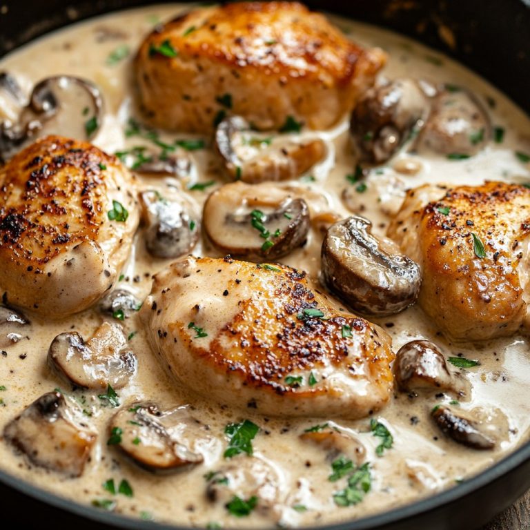 Kurczak ze śmietaną i pieczarkami