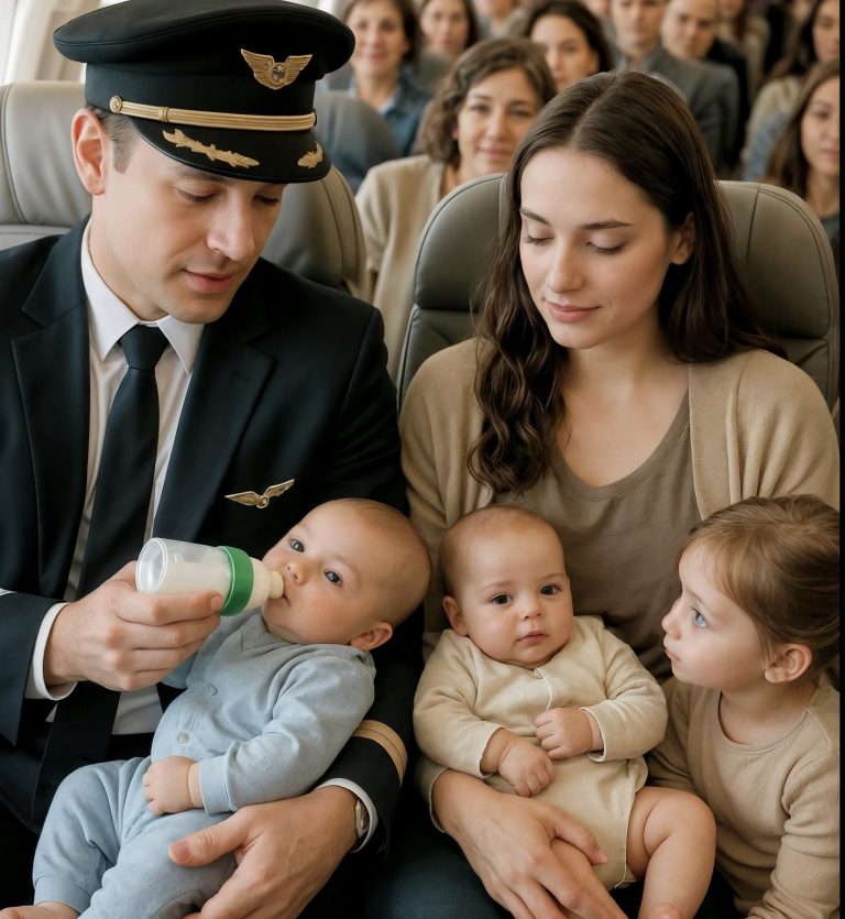 Siedziałam sama w samolocie z trójką płaczących dzieci, aż nagle pilot zrobił coś, czego nigdy nie zapomnę.