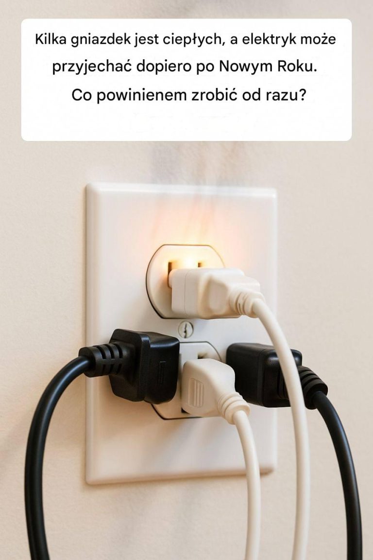 Kilka gniazdek jest ciepłych, a elektryk może przyjechać dopiero po Nowym Roku. Co powinienem zrobić od razu?