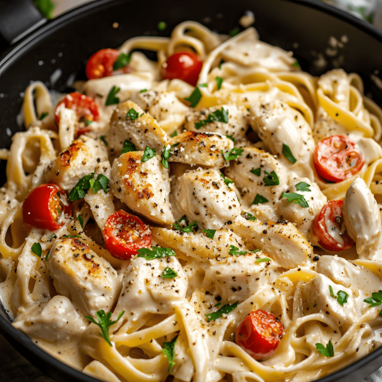 Kremowy makaron „Wyjdź za mnie” z kurczakiem