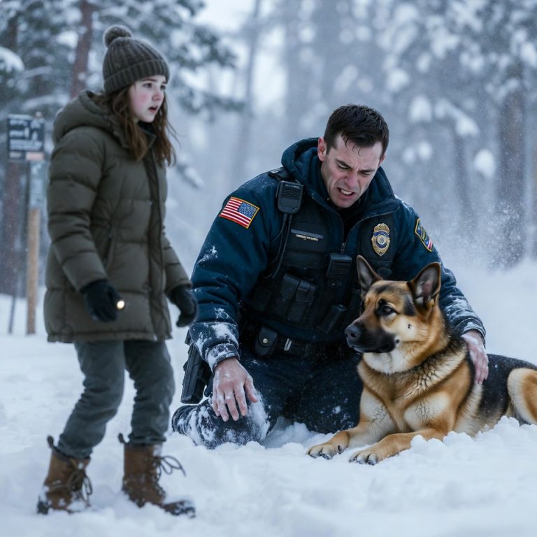 Dziewczynka znalazła policjanta z psem i jego partnera krwawiących na śniegu o 2 w nocy — i wszystko się zmieniło -q